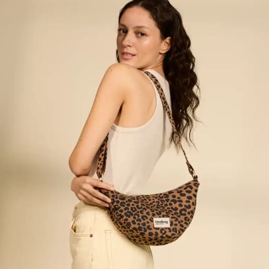 Damen Tragetasche 'Andrea Moonbag' leopard zimt