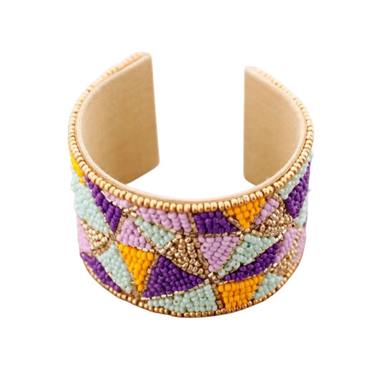 Damen Armband mit Perlen verstellbar lila