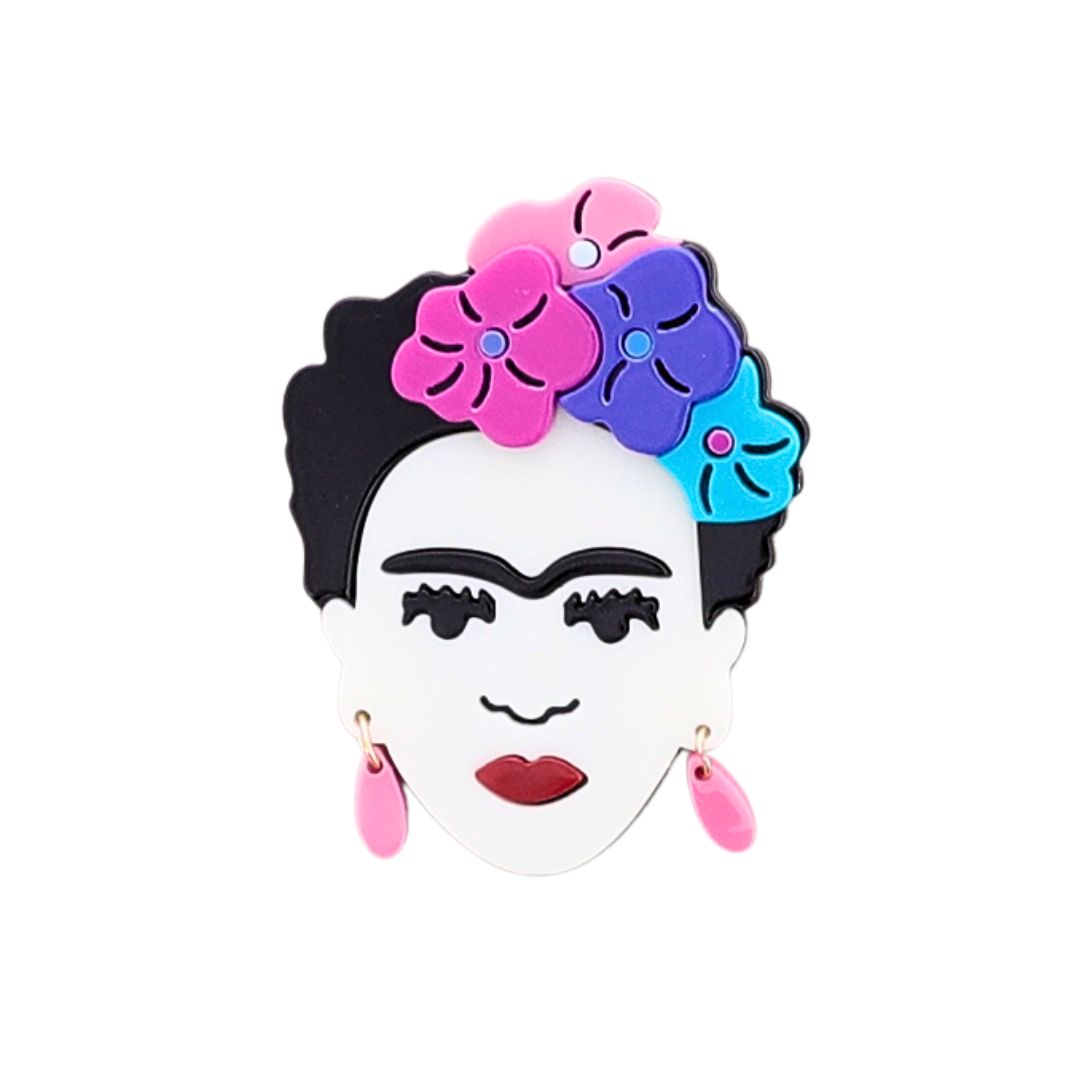 Damen Brosche 'Frida' blau/pink