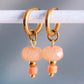 Damen Ohrringe Creolen mit Facette und Stein coral