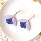 Damen Ohrringe 'Ginkgo-Blüten' mauve/metallic blau