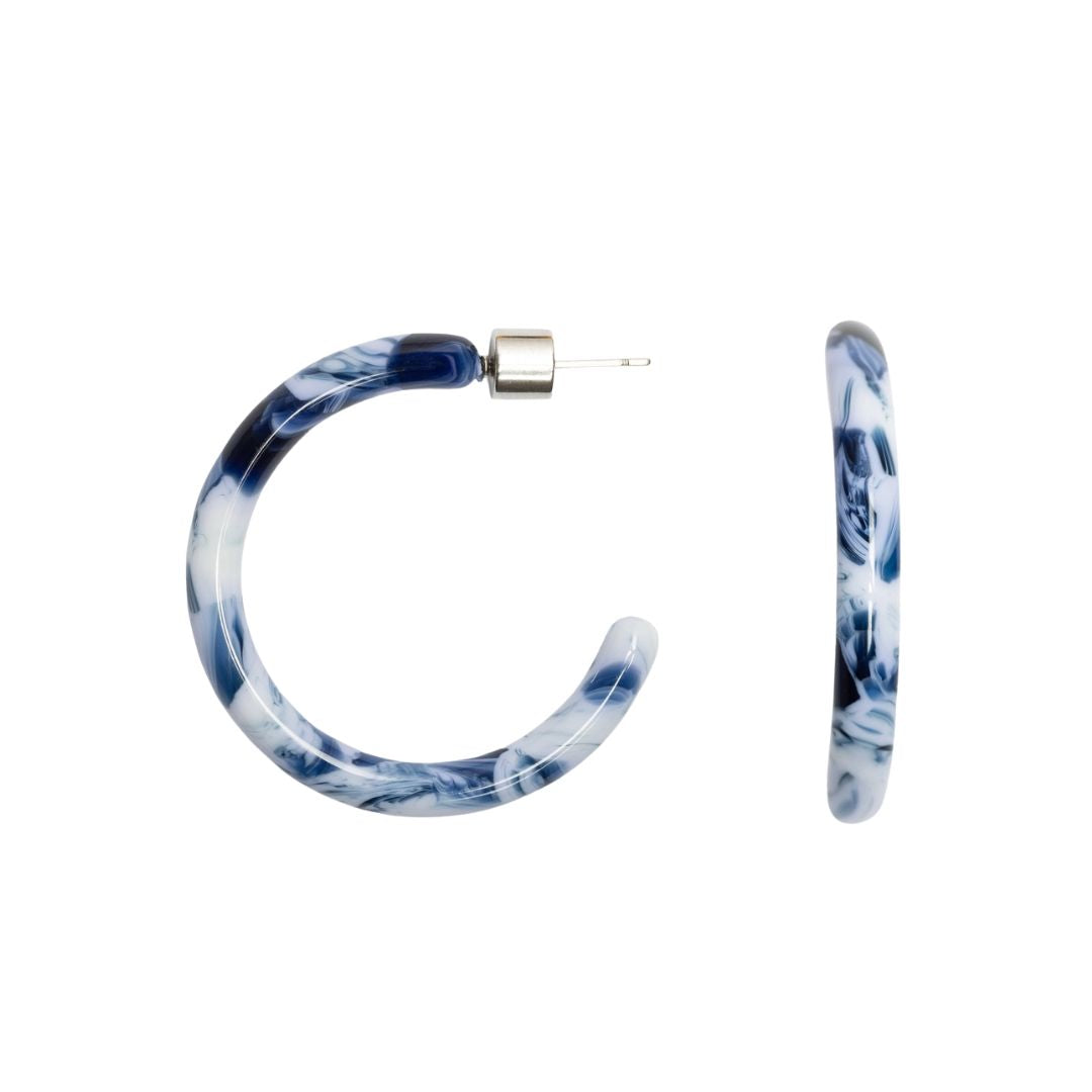 Damen Ohrringe 'Loop Mare' blau/weiß