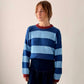 Damen Pullover Jersey Streifen 'Alexia' blau