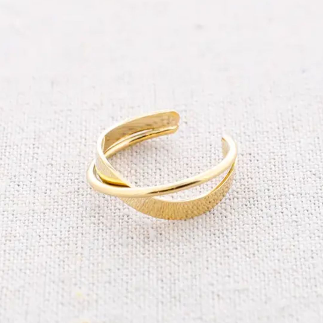 Damen Ring 'Double Cross' gold