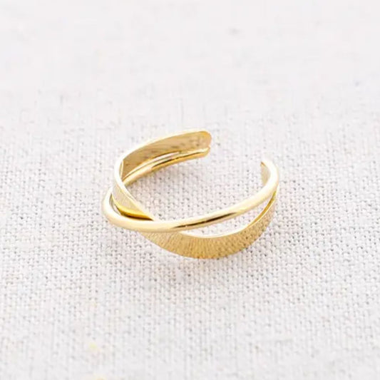 Damen Ring 'Double Cross' gold
