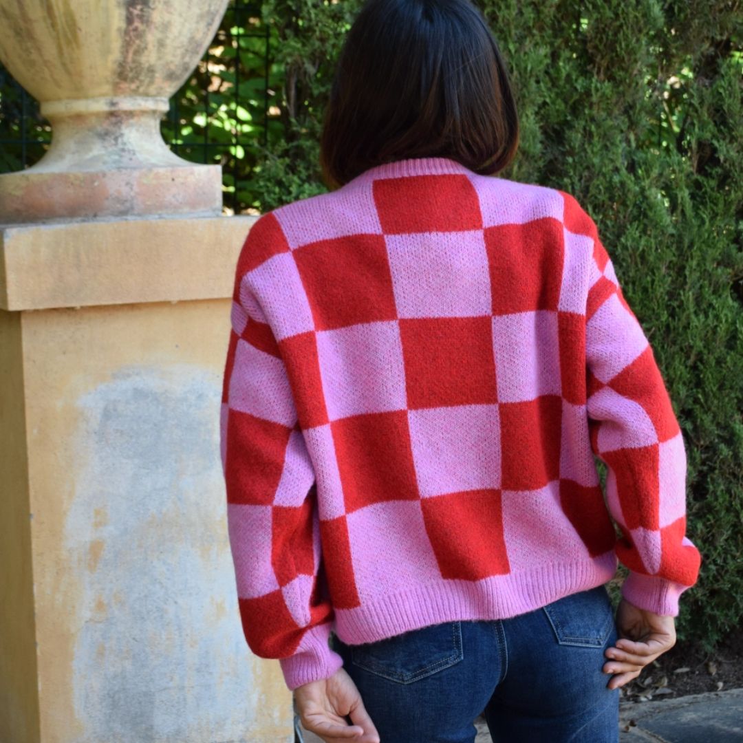 Damen Strickjacke 'Valentina' rot/rosa