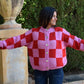 Damen Strickjacke 'Valentina' rot/rosa