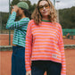 Damen T-Shirt LS 'Núria' rosa/orange
