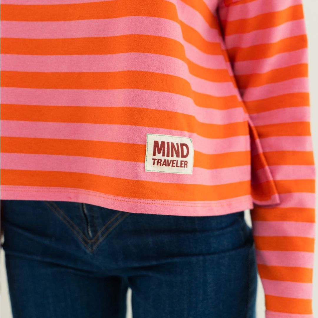 Damen T-Shirt LS 'Núria' rosa/orange