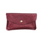 Damen Brieftasche aus Leder metallic bordeaux