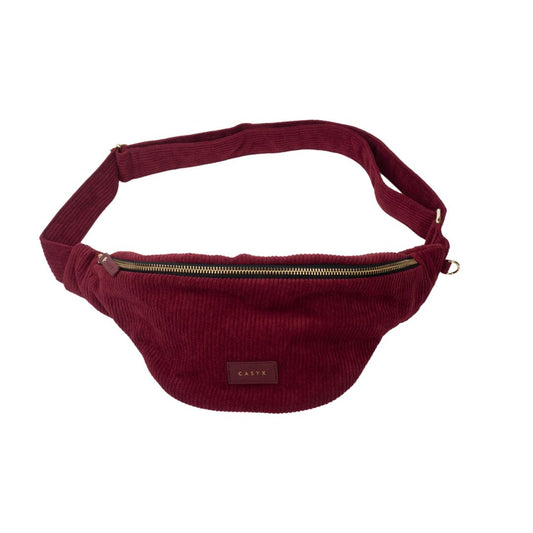 Damen Gürteltasche Cordoptik bordeaux