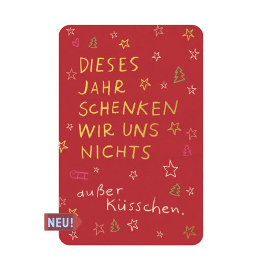 Postkarte Kind Mind 'Dieses Jahr schenken wir uns nichts'