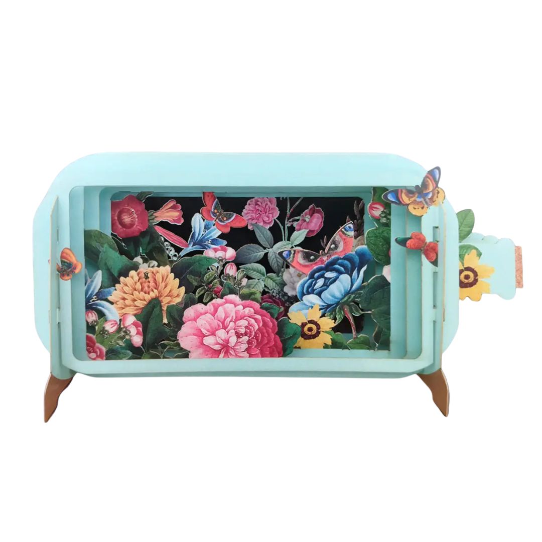 Dimensionale Pop Up Grußkarte 'Blumen'