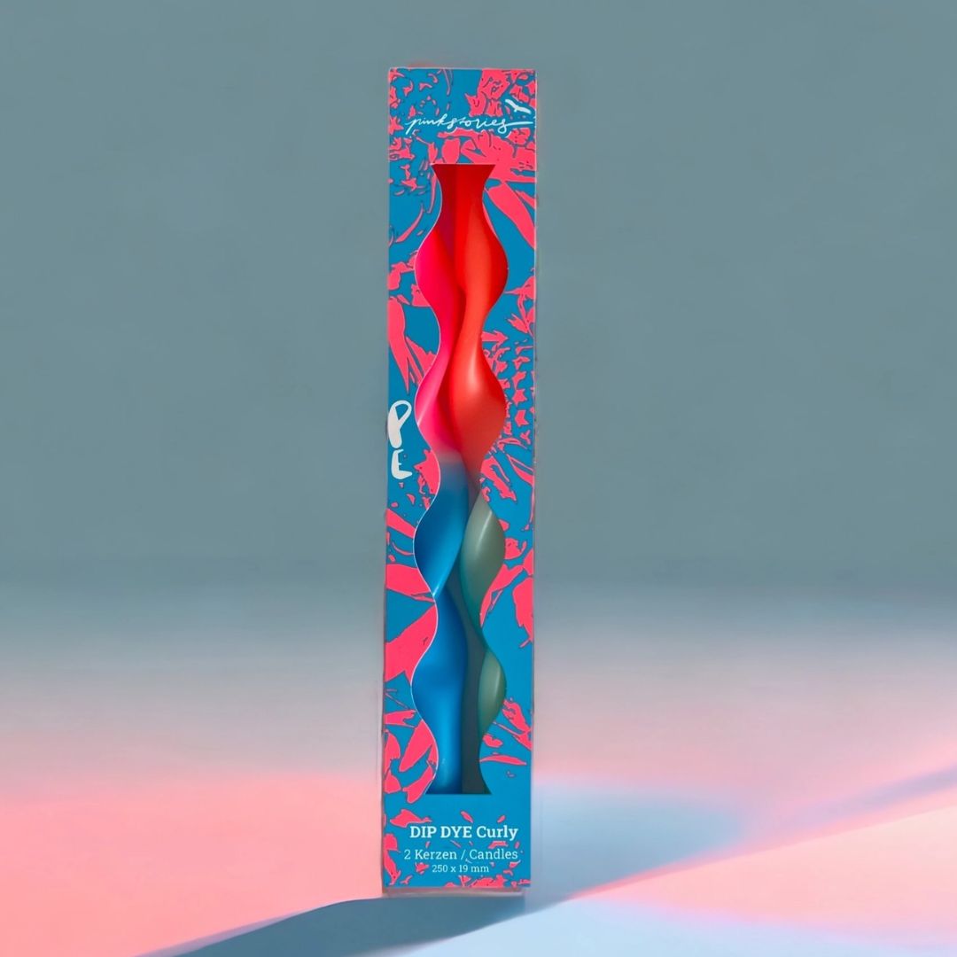 Dip Dye Kerzen Set aus 2 'Miami Edition Ocean' blau/rot