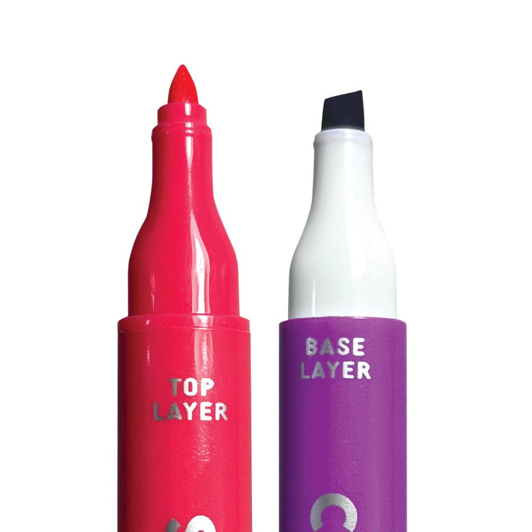 Doppelseitige Layering-Marker  Farbe über Farbe malen