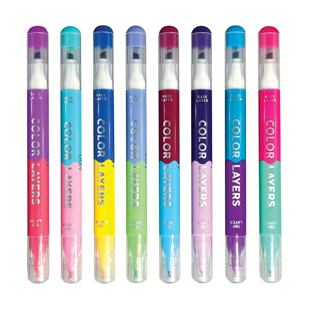Doppelseitige Layering-Marker  Farbe über Farbe malen