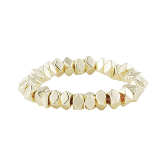 Elastischer Damen Ring  gold 'Structure'
