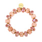 Elastisches Damen Armband mit Harzperlen rosa