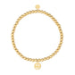 Elastisches Damen Armband mit Smiley-Charm gold