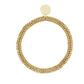 Elastisches Damen Armband mit flachen Perlen gold