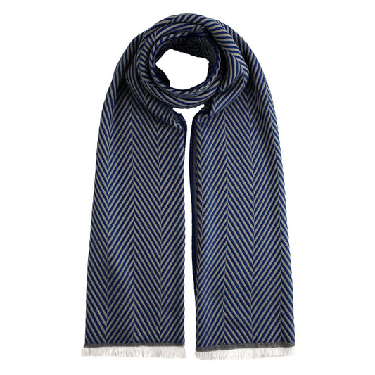 Farbenfroher Damen Schal mit Streifen marineblau