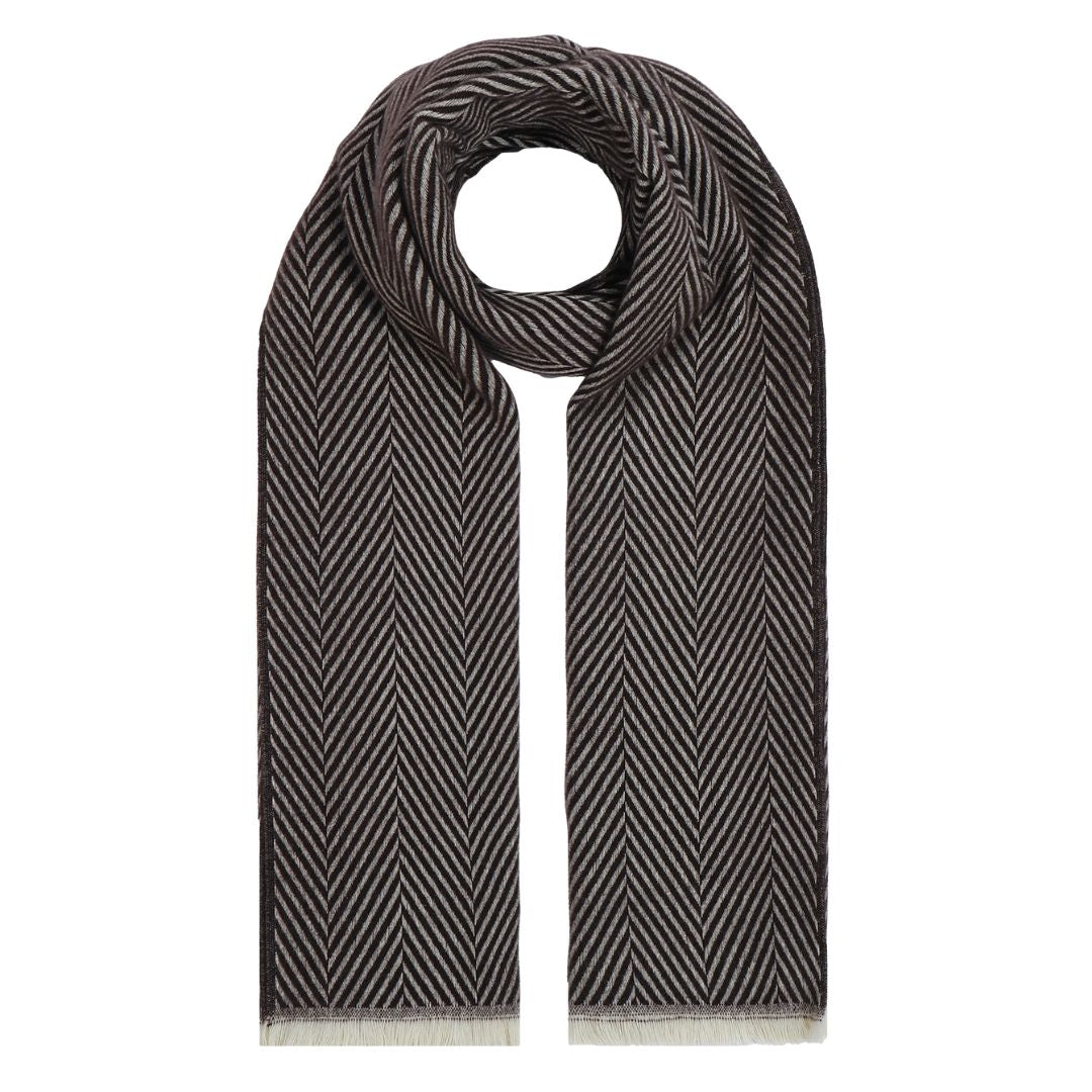 Farbenfroher Damen Schal mit Streifen braun