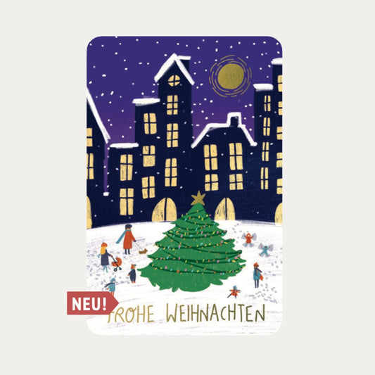 Postkarte Kind Mind 'Frohe Weihnachten bei Nacht'