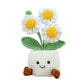 Gehäkelter Blumentopf 'Gänseblümchen-Design' weiß