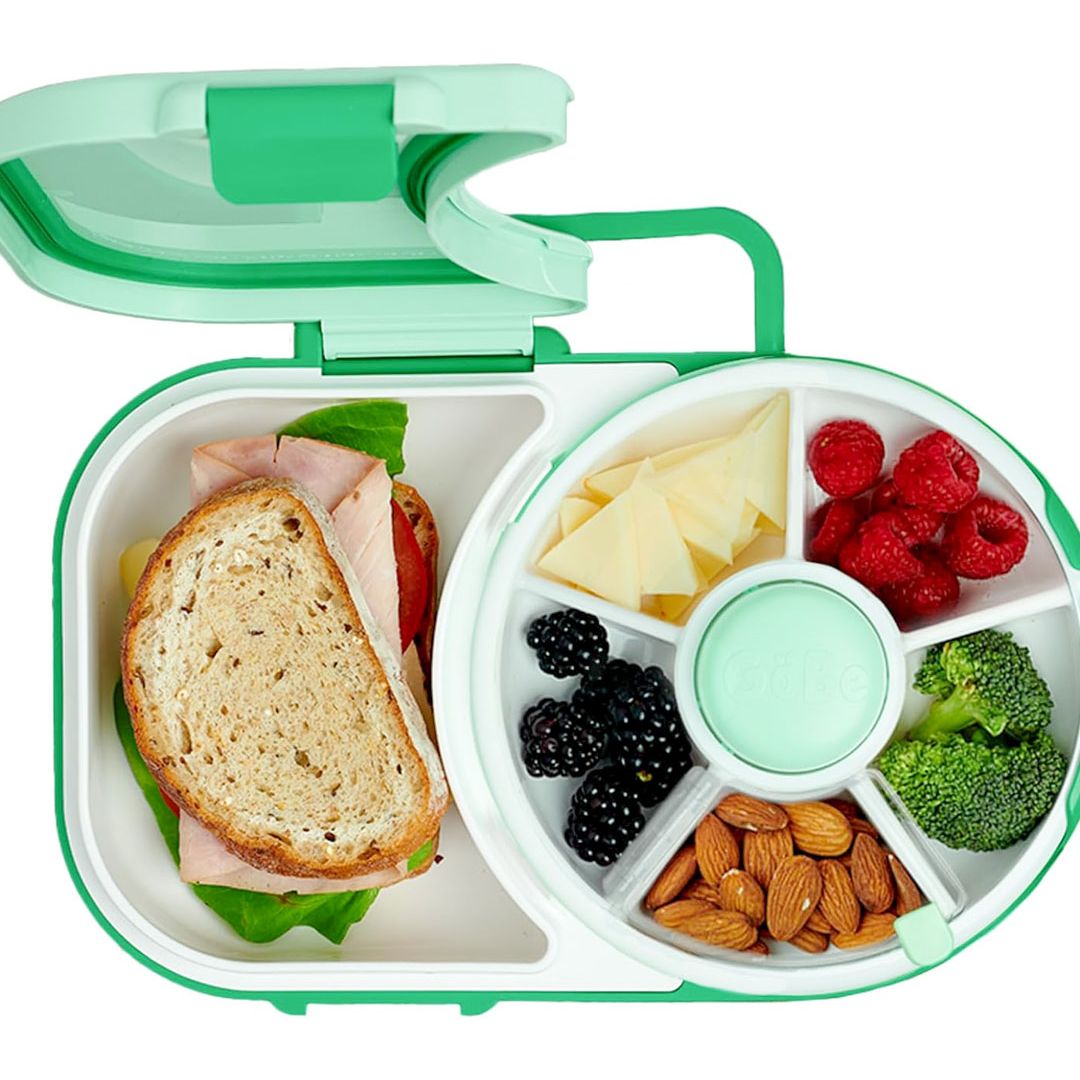 GoBe 2in1 Lunchbox & Snack Spinner Sticker Edition sage green