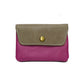 Upcyceltes Lederportemonnaie Colorblock khaki/bordeaux