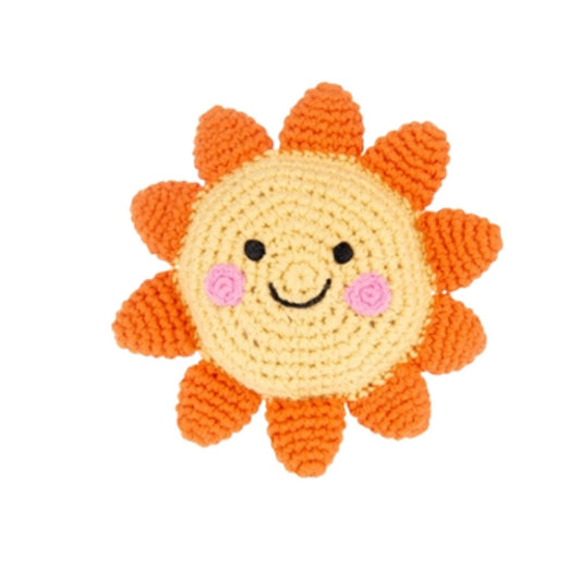 Handgemachte Baby Rassel 'Sonne'