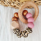 Happy Beißring 'Wild' leopard/bronze/altrosa