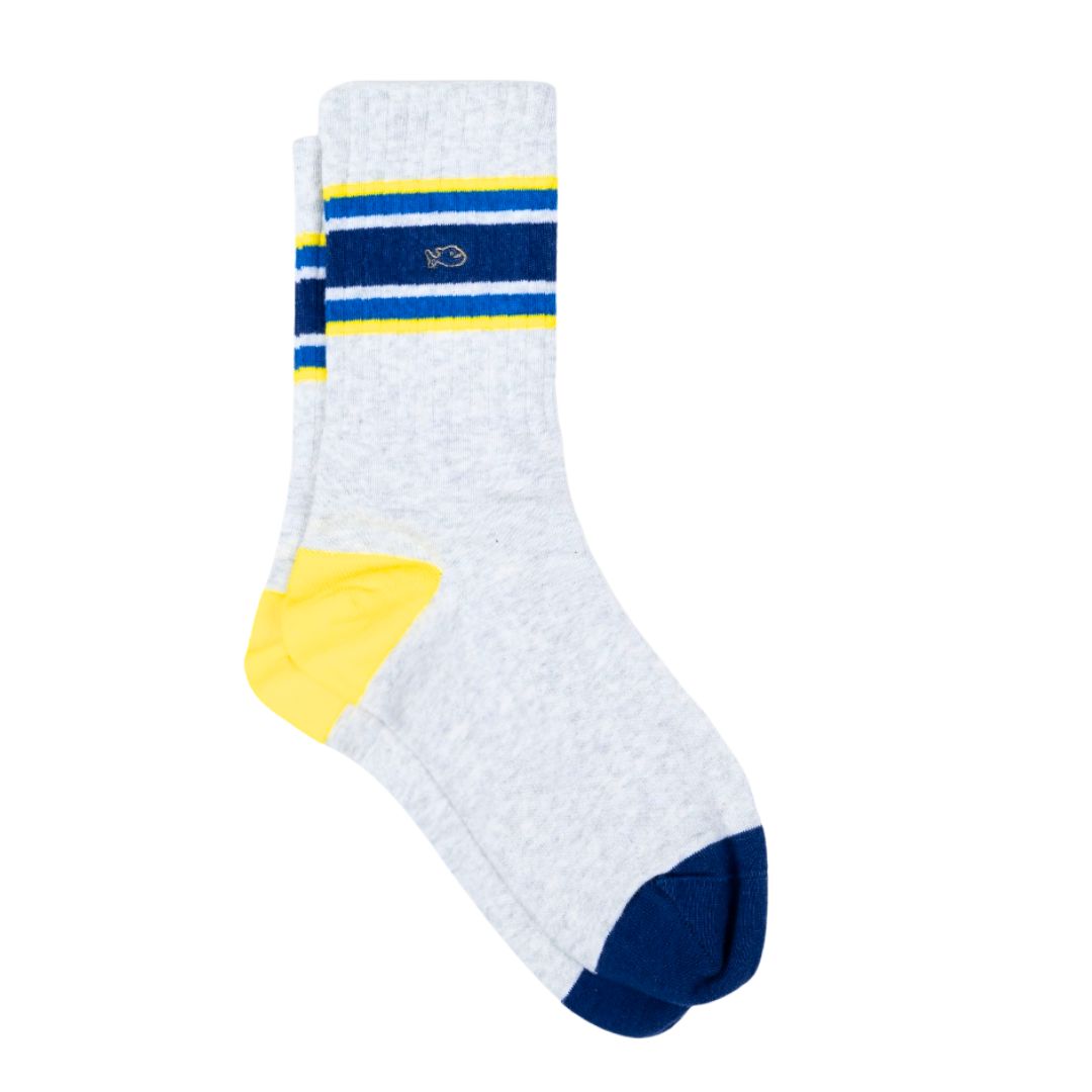 Herren Retro Socken mit Karomuster mehrfarbig grau/blau/gelb