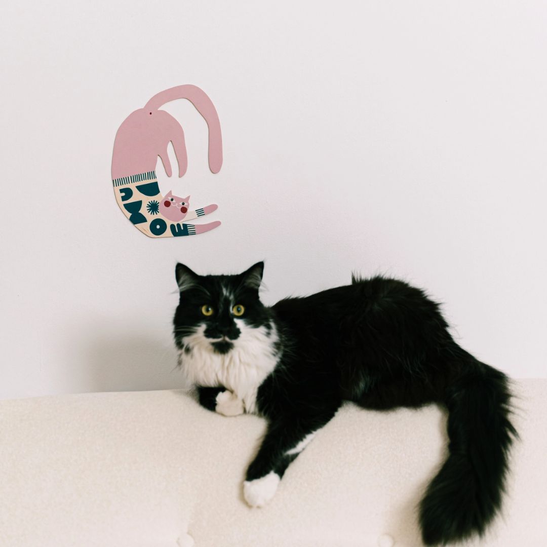 Hölzerne Wanddekoration 'RAMEN THE CAT'