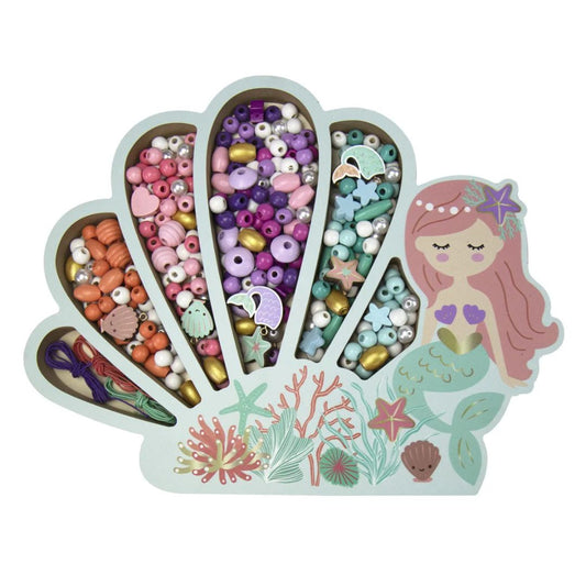 Holzperlen in Pastellfarben in Mermaidbox 400 Stück