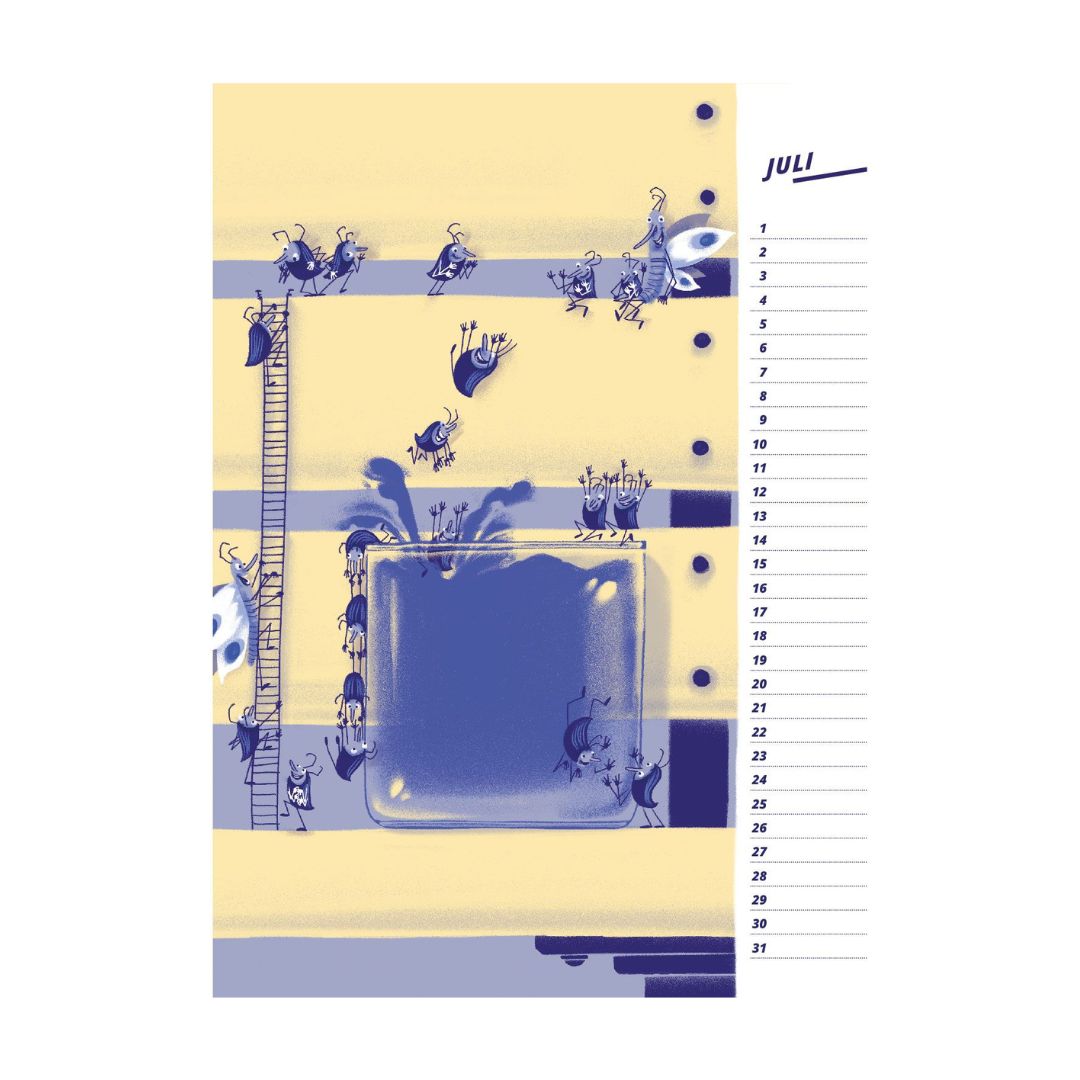 Immerwährender Kalender A4 'Das Wiesen-Orchester'