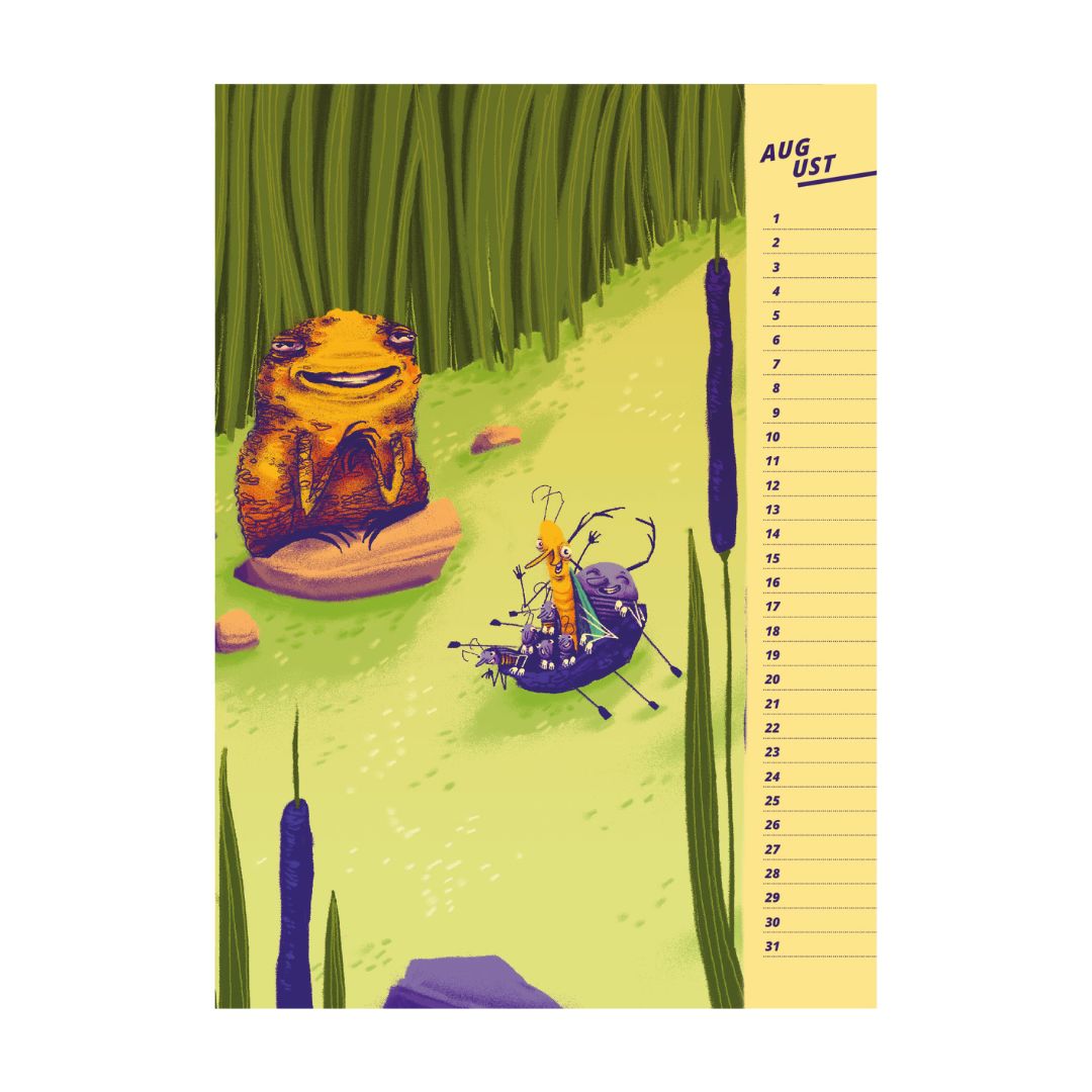 Immerwährender Kalender A4 'Das Wiesen-Orchester'