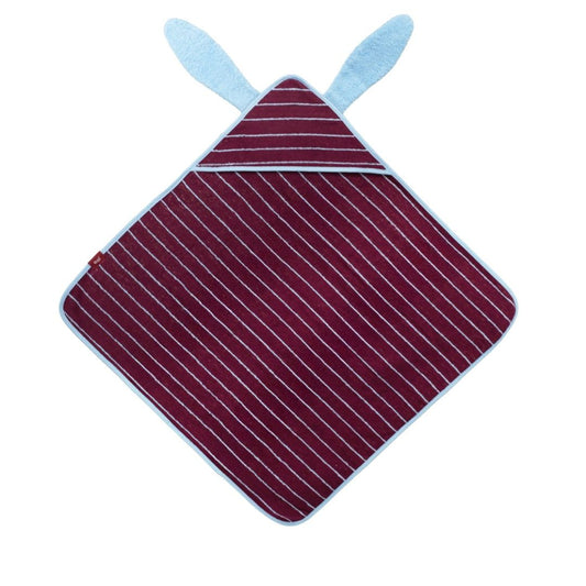 Kapuzenhandtuch aus Baumwolle 75x75 cm 'Bunny Burgundy