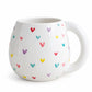 Keramiktasse handbemalt 'Bunte Herzen'