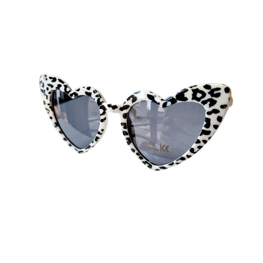 Kinder Sonnenbrille Herzdesign Leopard creme