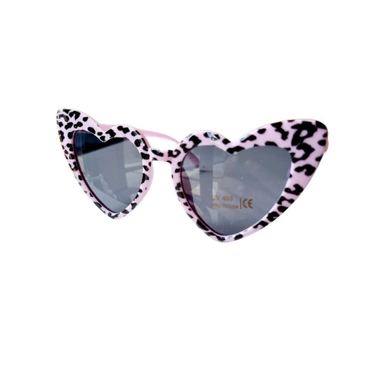 Kinder Sonnenbrille Herzdesign Leopard rosa