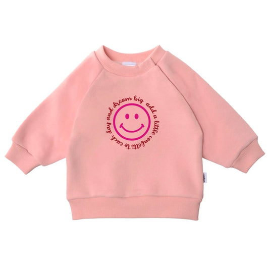 Kinder Sweatshirt mit Print 'Smiley dream big' dusty pink