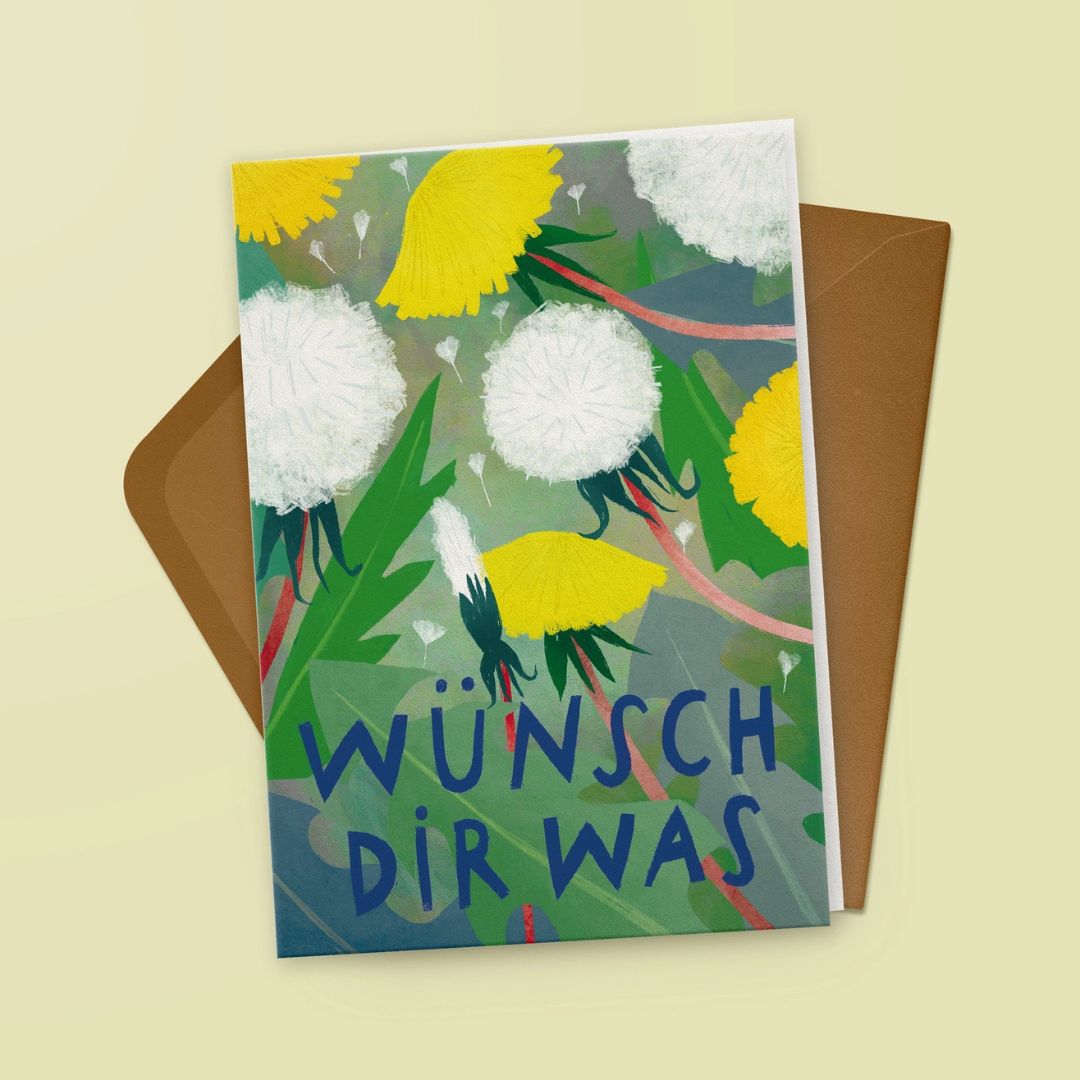 Klappkarte 'Wünsch Dir Was' mit Umschlag