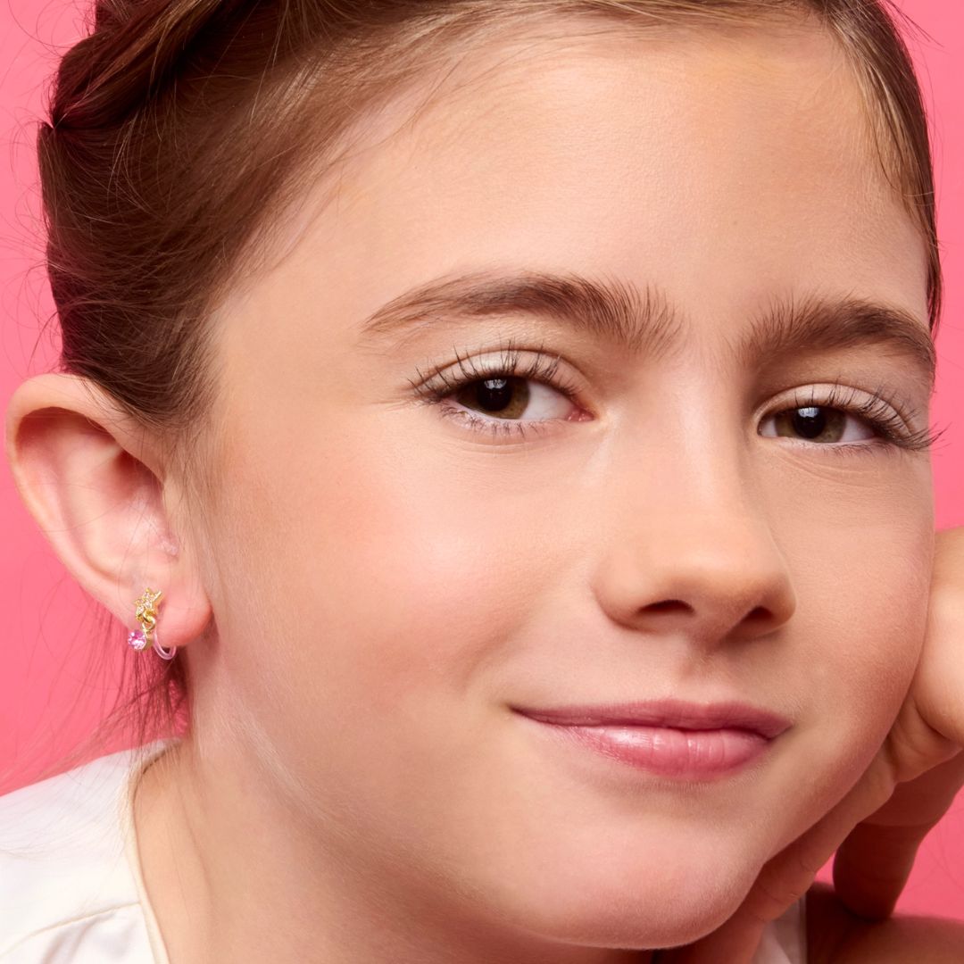 Cutie Ohrclips 'Kleiner Luxe Drops Stern rosa' Clip On