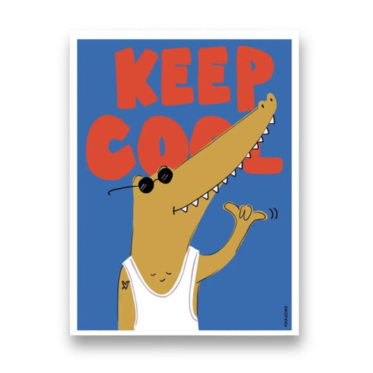 Kunstdruck 'Krokodil KEEP COOL' A3