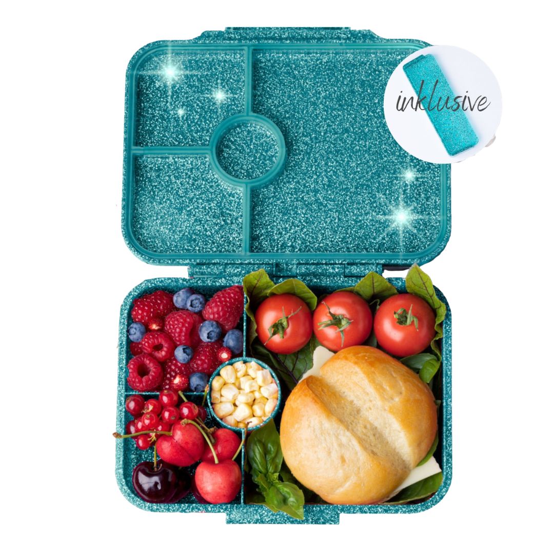 LEKKABOX Lunchbox mit 4 Fächern 'Glamour' aqua