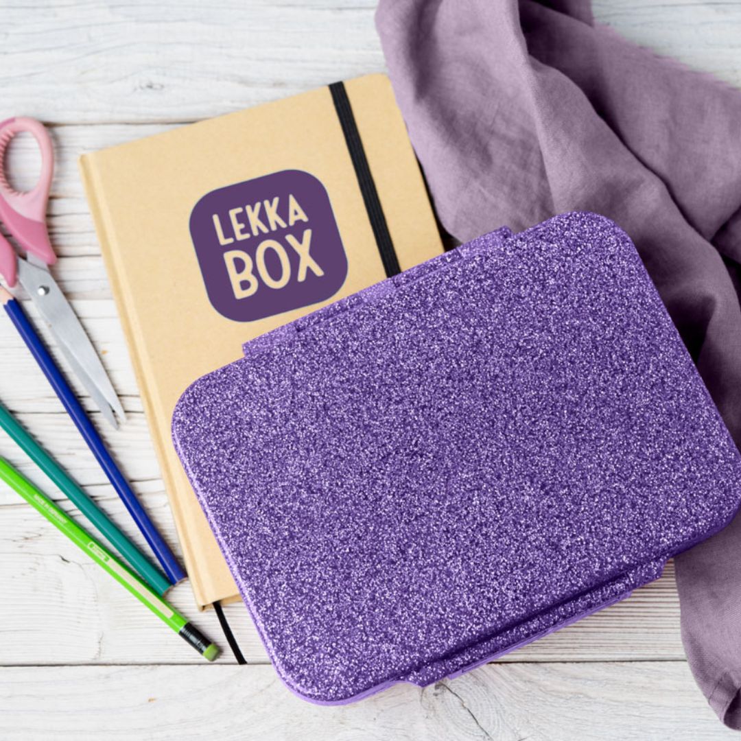 LEKKABOX Lunchbox mit 4 Fächern 'Glamour' purple