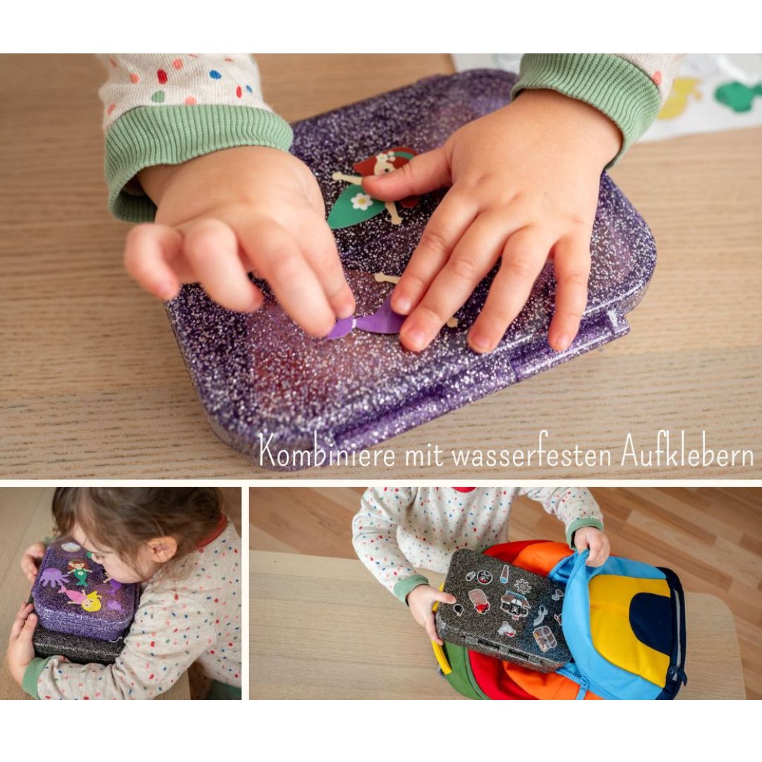 LEKKABOX Lunchbox mit 4 Fächern 'Glamour' purple
