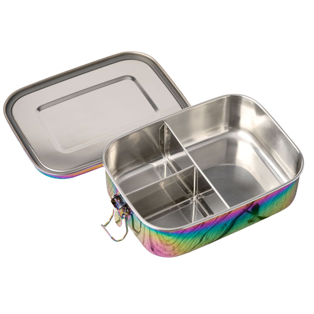 LEKKABOX Auslaufsichere Edelstahl Brotdose 'Rainbow Safe'