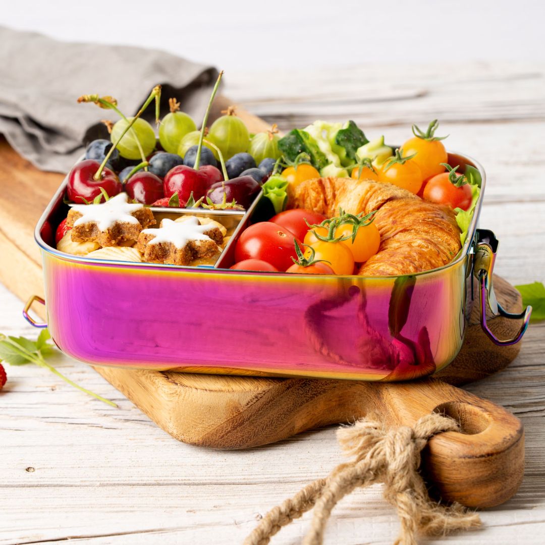 LEKKABOX Auslaufsichere Edelstahl Brotdose 'Rainbow Safe'